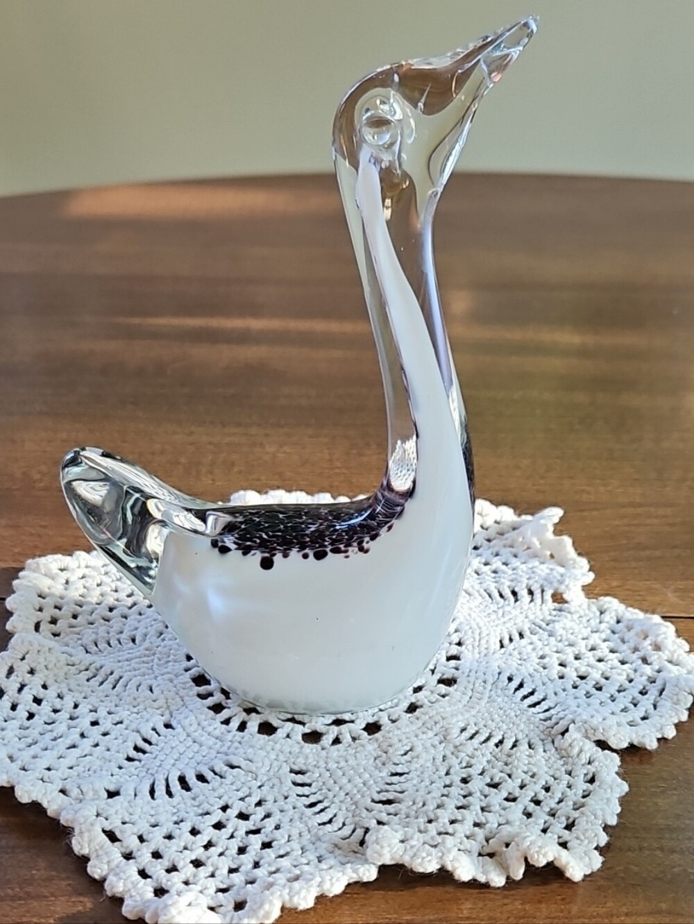 Vintage Murano-Style Glass Swan Figurine